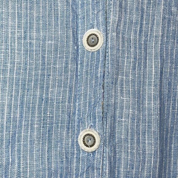 Karol Richardson Womens Linen Long Sleeve Buttoned Shirt Dress Blue Small/Medium - Picture 5 of 10